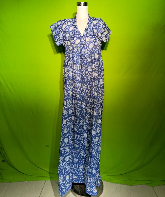 S-M Crystal Amani Dress 100% Cotton 57&quot; Inches Long Jalabiya