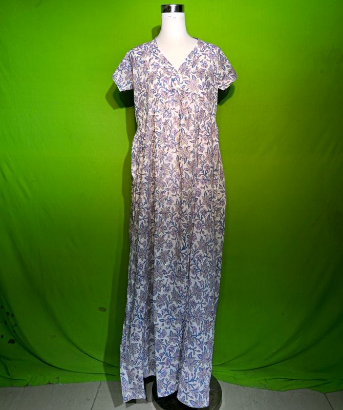 S-M Crystal Amani Dress 100% Cotton 57&quot; Inches Long Jalabiya