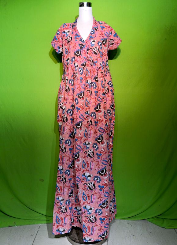 S-M Crystal Amani Dress 100% Cotton 57&quot; Inches Long Jalabiya