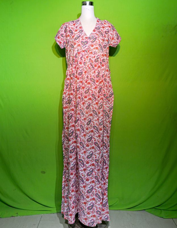 S-M Crystal Amani Dress 100% Cotton 57&quot; Inches Long Jalabiya