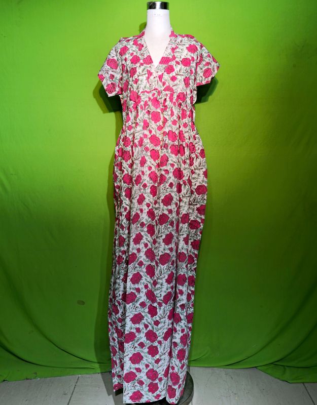 S-M Crystal Amani Dress 100% Cotton 57&quot; Inches Long Jalabiya