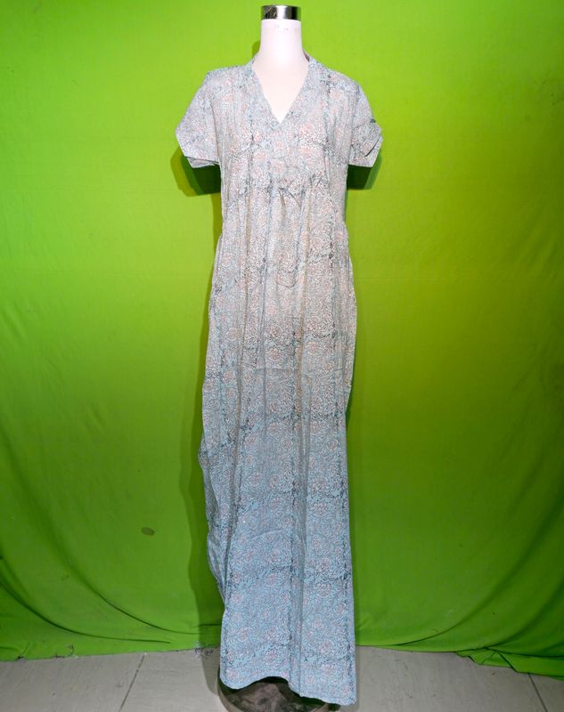 S-M Crystal Amani Dress 100% Cotton 57&quot; Inches Long Jalabiya