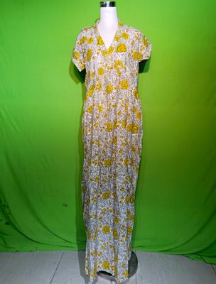 S-M Crystal Amani Dress 100% Cotton 57&quot; Inches Long Jalabiya