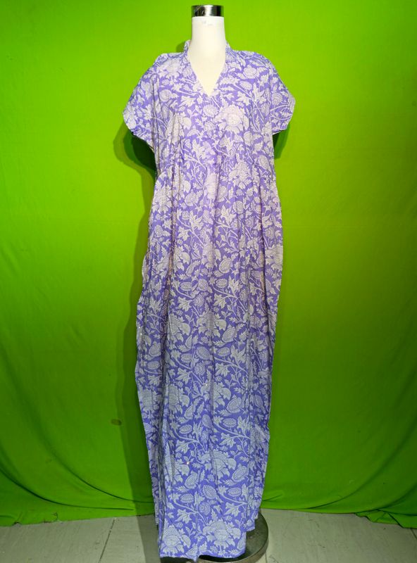 L-XL Crystal Amani Dress 100% Cotton 57&quot; Inches Long Jalabiya