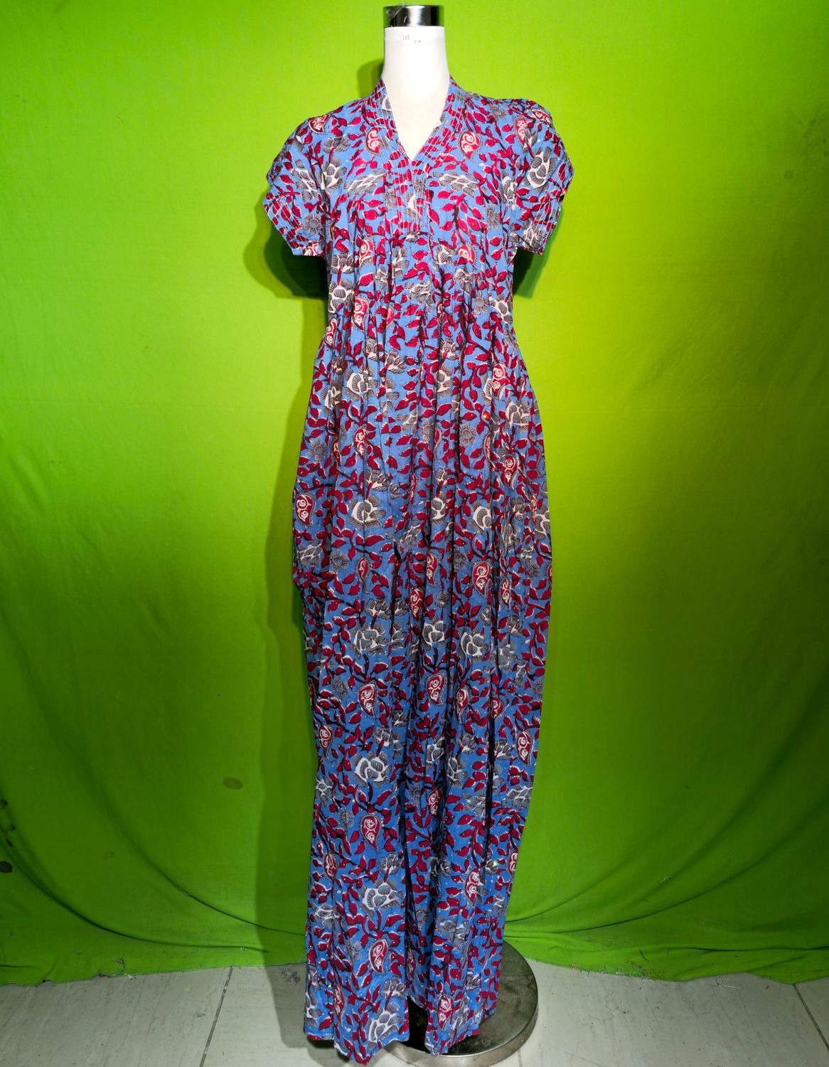 S-M Crystal Amani Dress 100% Cotton 57&quot; Inches Long Jalabiya