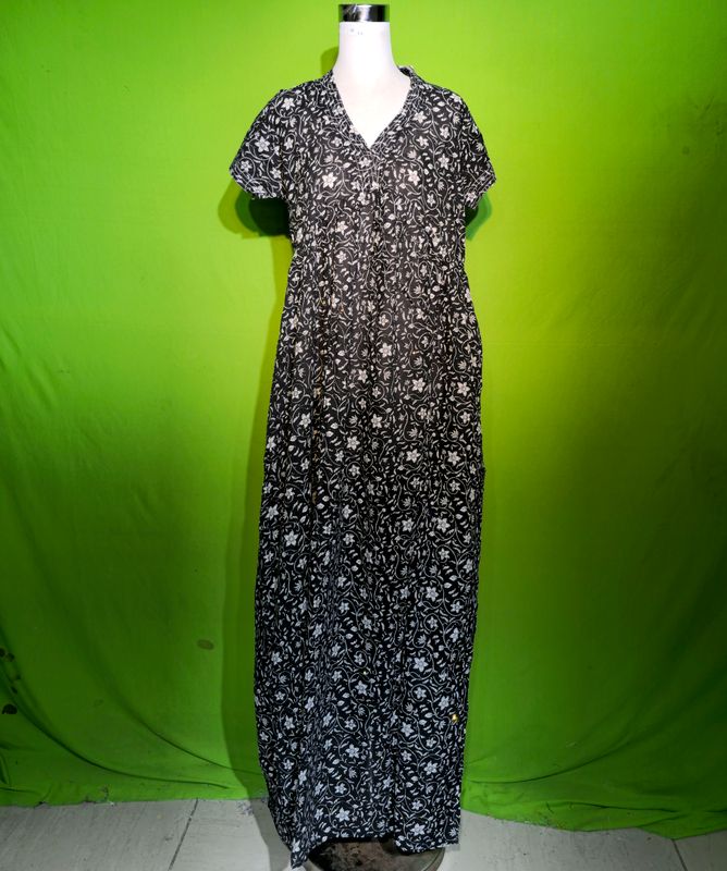 S-M Crystal Amani Dress 100% Cotton 57&quot; Inches Long Jalabiya