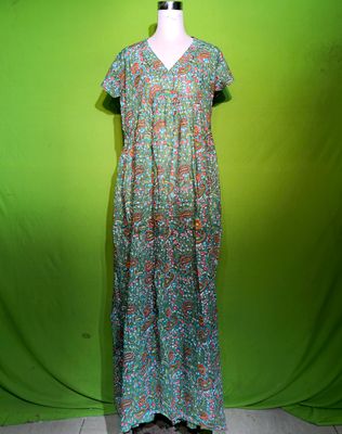 S-M Crystal Amani Dress 100% Cotton 57&quot; Inches Long Jalabiya