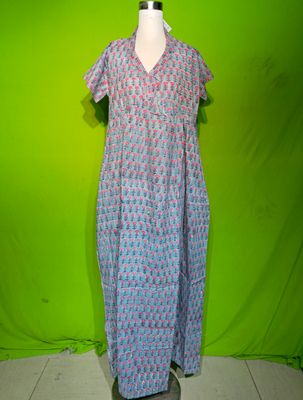 L-XL Crystal Amani Dress 100% Cotton 57&quot; Inches Long Jalabiya