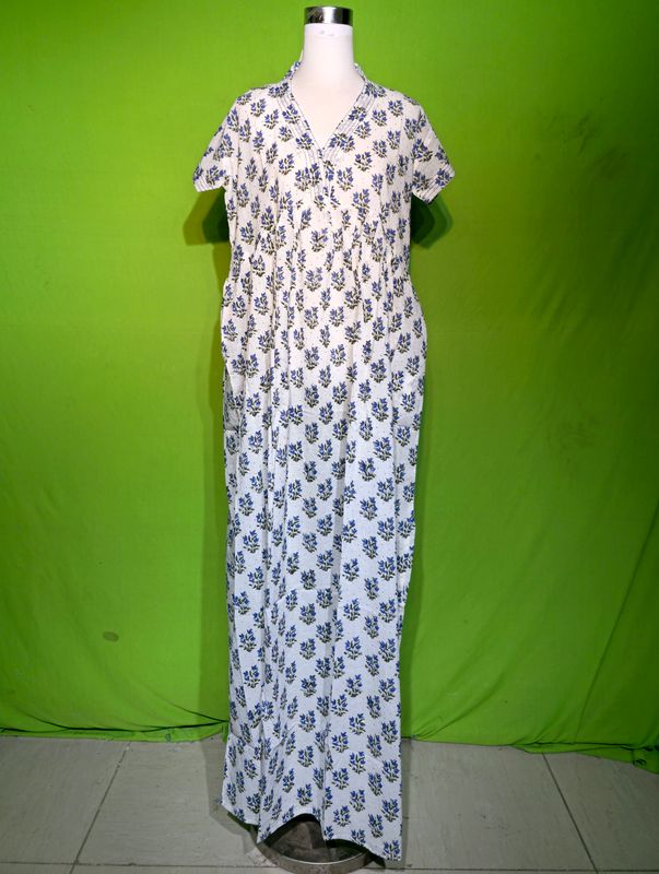 L-XL Crystal Amani Dress 100% Cotton 57&quot; Inches Long Jalabiya