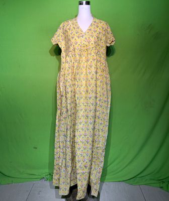 L-XL Crystal Amani Dress 100% Cotton 57&quot; Inches Long Jalabiya