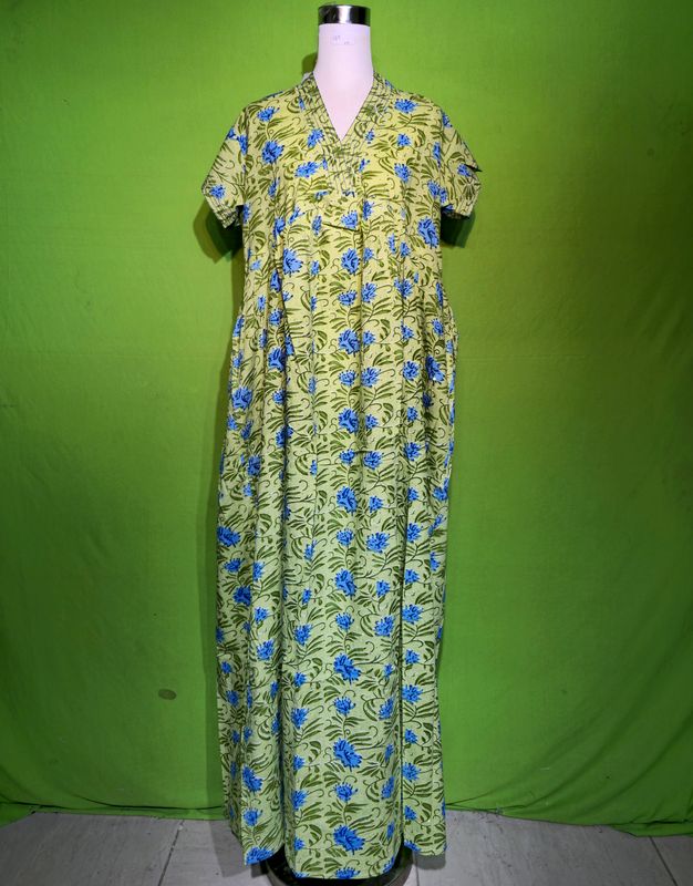 L-XL Crystal Amani Dress 100% Cotton 57&quot; Inches Long Jalabiya