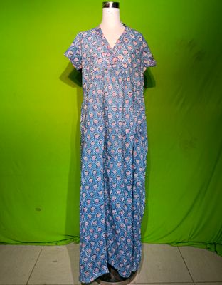 L-XL Crystal Amani Dress 100% Cotton 57&quot; Inches Long Jalabiya