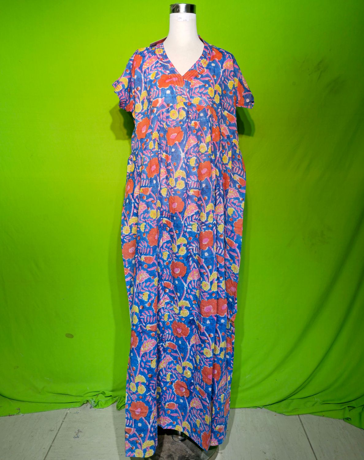 L-XL Crystal Amani Dress 100% Cotton 57&quot; Inches Long Jalabiya