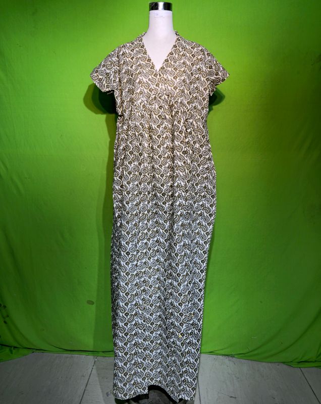 L-XL Crystal Amani Dress 100% Cotton 57&quot; Inches Long Jalabiya