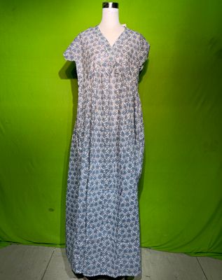 L-XL Crystal Amani Dress 100% Cotton 57&quot; Inches Long Jalabiya