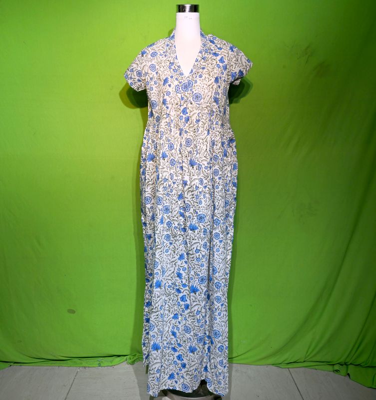 S-M Crystal Amani Dress 100% Cotton 57&quot; Inches Long Jalabiya