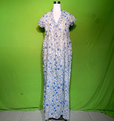 S-M Crystal Amani Dress 100% Cotton 57&quot; Inches Long Jalabiya