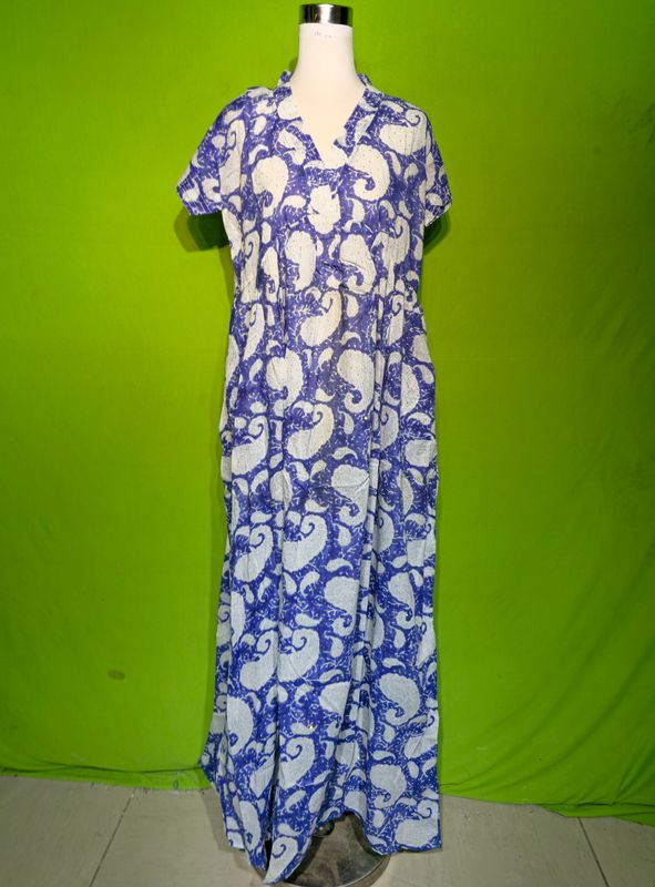 S-M Crystal Amani Dress 100% Cotton 57&quot; Inches Long Jalabiya