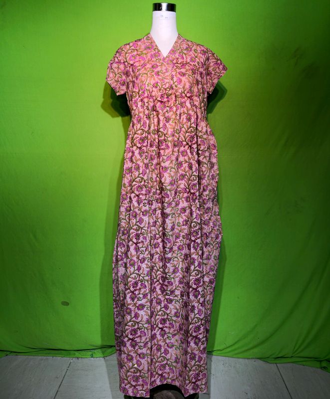 S-M Crystal Amani Dress 100% Cotton 57&quot; Inches Long Jalabiya