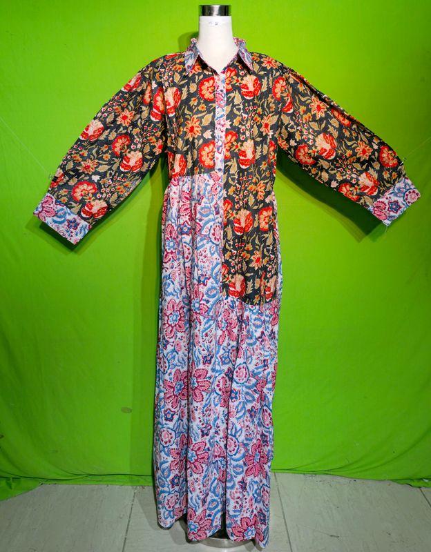 2XL-3XL Crystal New Singa Dress 100% Cotton 57&quot; Inches Long Jalabiya