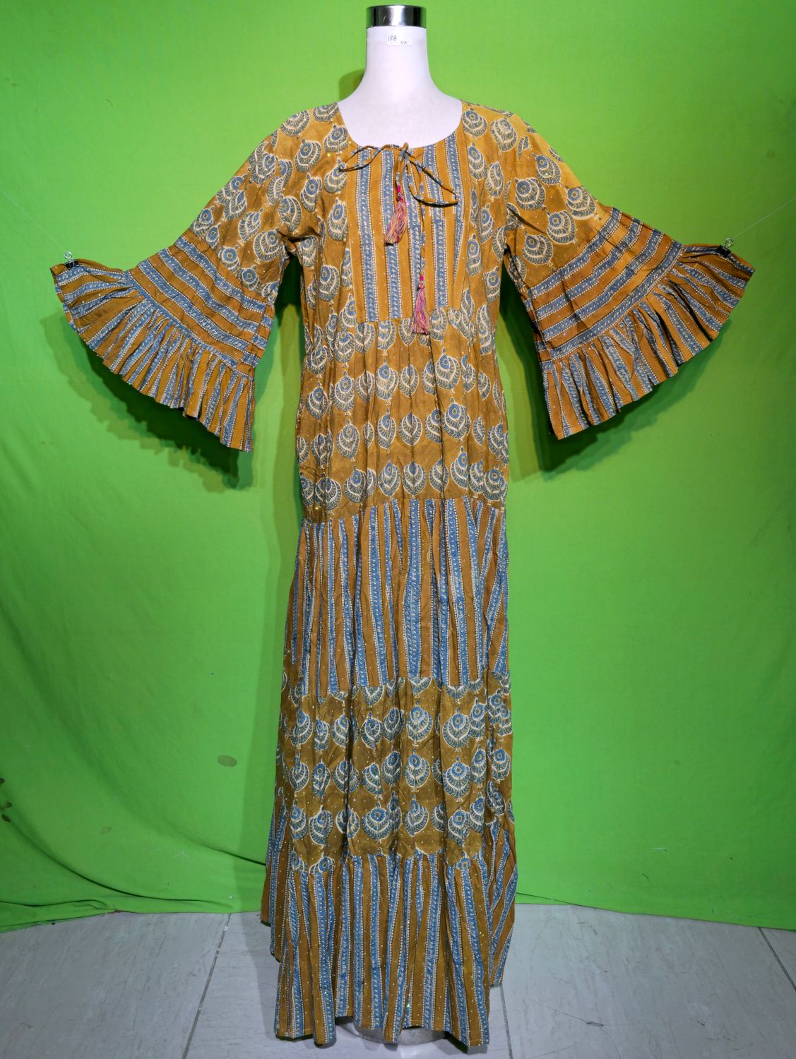 S-M Crystal Gaby Dress 100% Cotton 57&quot; Inches Long Jalabiya