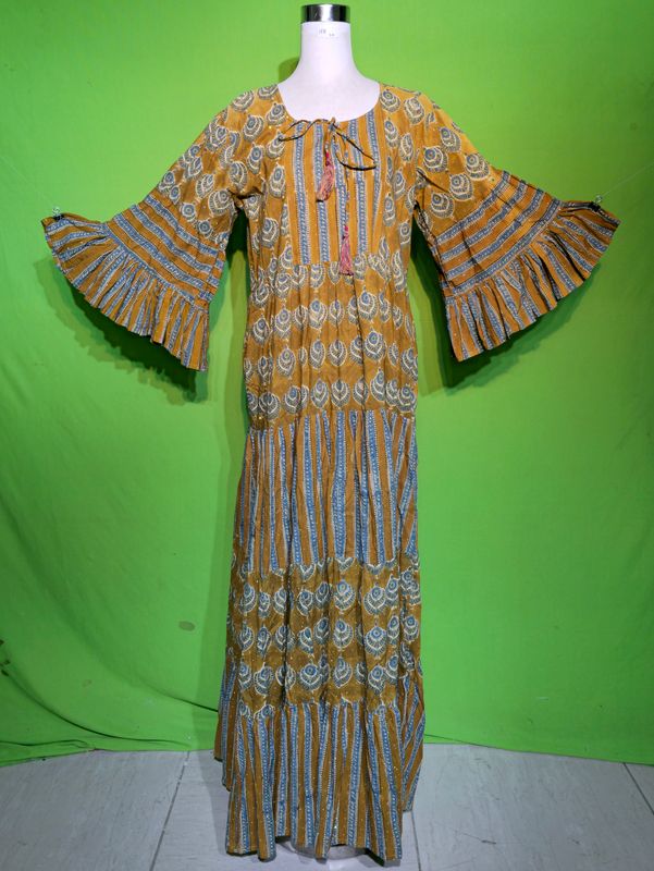 S-M Crystal Gaby Dress 100% Cotton 57&quot; Inches Long Jalabiya