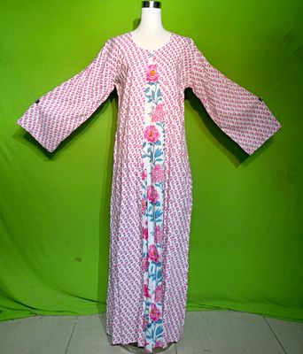 S-M Crystal A line Dress 100% Cotton 57&quot; Inches Long Jalabiya