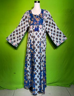 L-XL Crystal Anaya Dress 100% Cotton 57&quot; Inches Long Jalabiya
