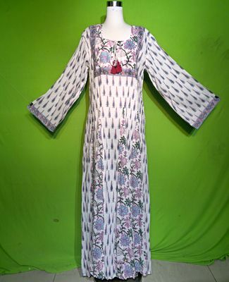 L-XL Crystal Anaya Dress 100% Cotton 57&quot; Inches Long Jalabiya