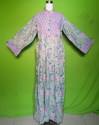 L-XL Crystal Kusum Dress 100% Cotton 57&quot; Inches Long Jalabiya