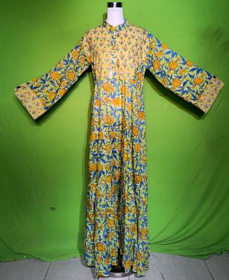 L-XL Crystal Kusum Dress 100% Cotton 57&quot; Inches Long Jalabiya