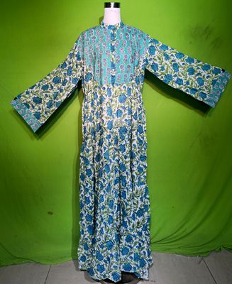 L-XL Crystal Kusum Dress 100% Cotton 57&quot; Inches Long Jalabiya