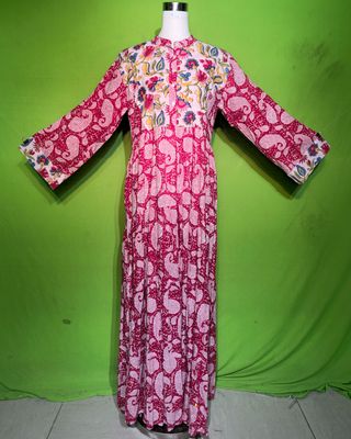 S-M Crystal Kusum Dress 100% Cotton 57&quot; Inches Long Jalabiya