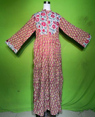 S-M Crystal Kusum Dress 100% Cotton 57&quot; Inches Long Jalabiya
