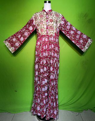 S-M Crystal Kusum Dress 100% Cotton 57&quot; Inches Long Jalabiya