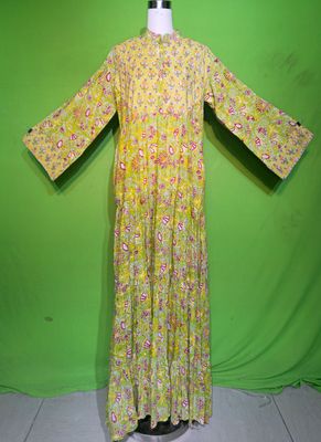 S-M Crystal Kusum Dress 100% Cotton 57&quot; Inches Long Jalabiya