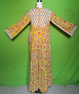 S-M Crystal Kusum Dress 100% Cotton 57&quot; Inches Long Jalabiya