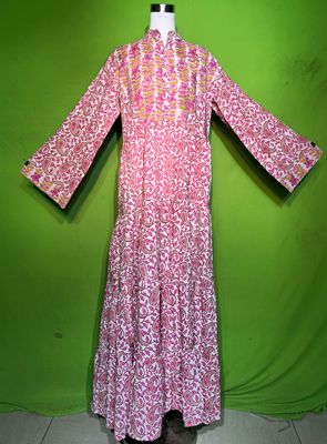S-M Crystal Kusum Dress 100% Cotton 57&quot; Inches Long Jalabiya