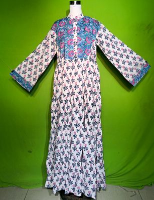 S-M Crystal Kusum Dress 100% Cotton 57&quot; Inches Long Jalabiya