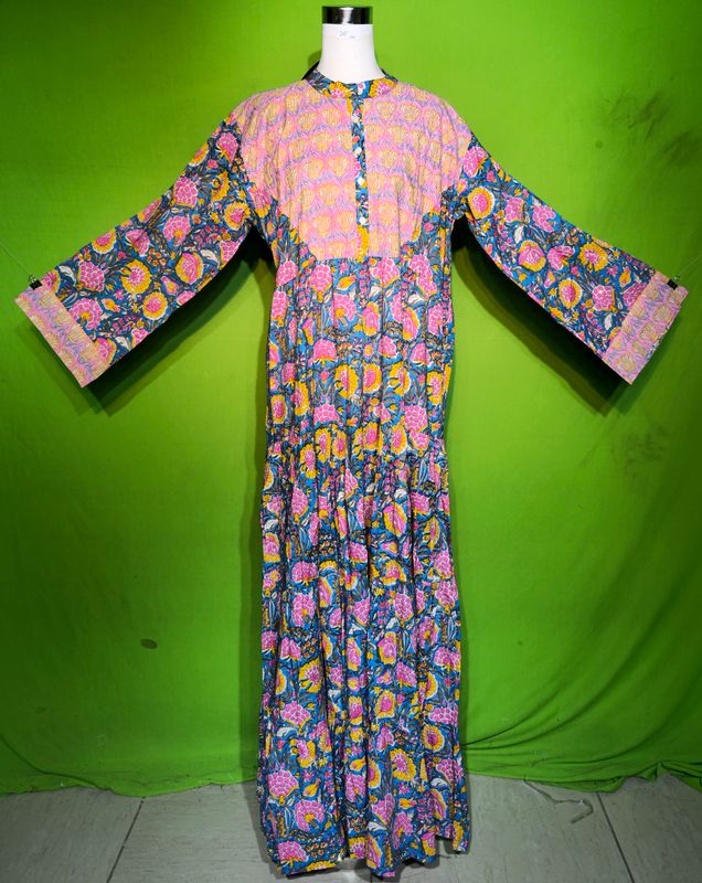 2XL-3XL Crystal Kusum Dress 100% Cotton 57&quot; Inches Long Jalabiya