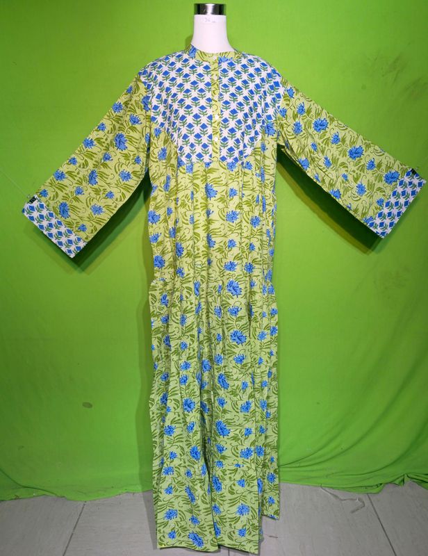 2XL-3XL Crystal Kusum Dress 100% Cotton 57&quot; Inches Long Jalabiya