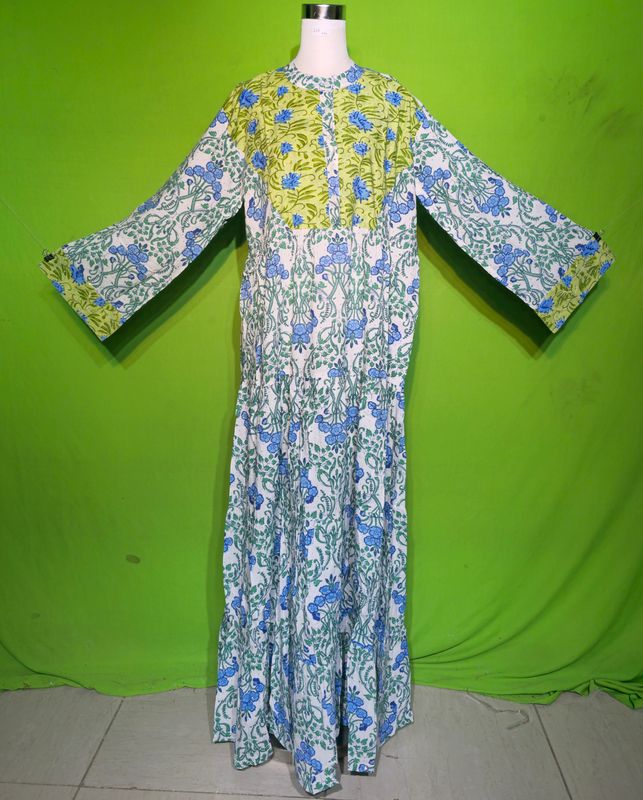 2XL-3XL Crystal Kusum Dress 100% Cotton 57&quot; Inches Long Jalabiya