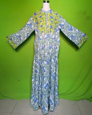 2XL-3XL Crystal Kusum Dress 100% Cotton 57&quot; Inches Long Jalabiya