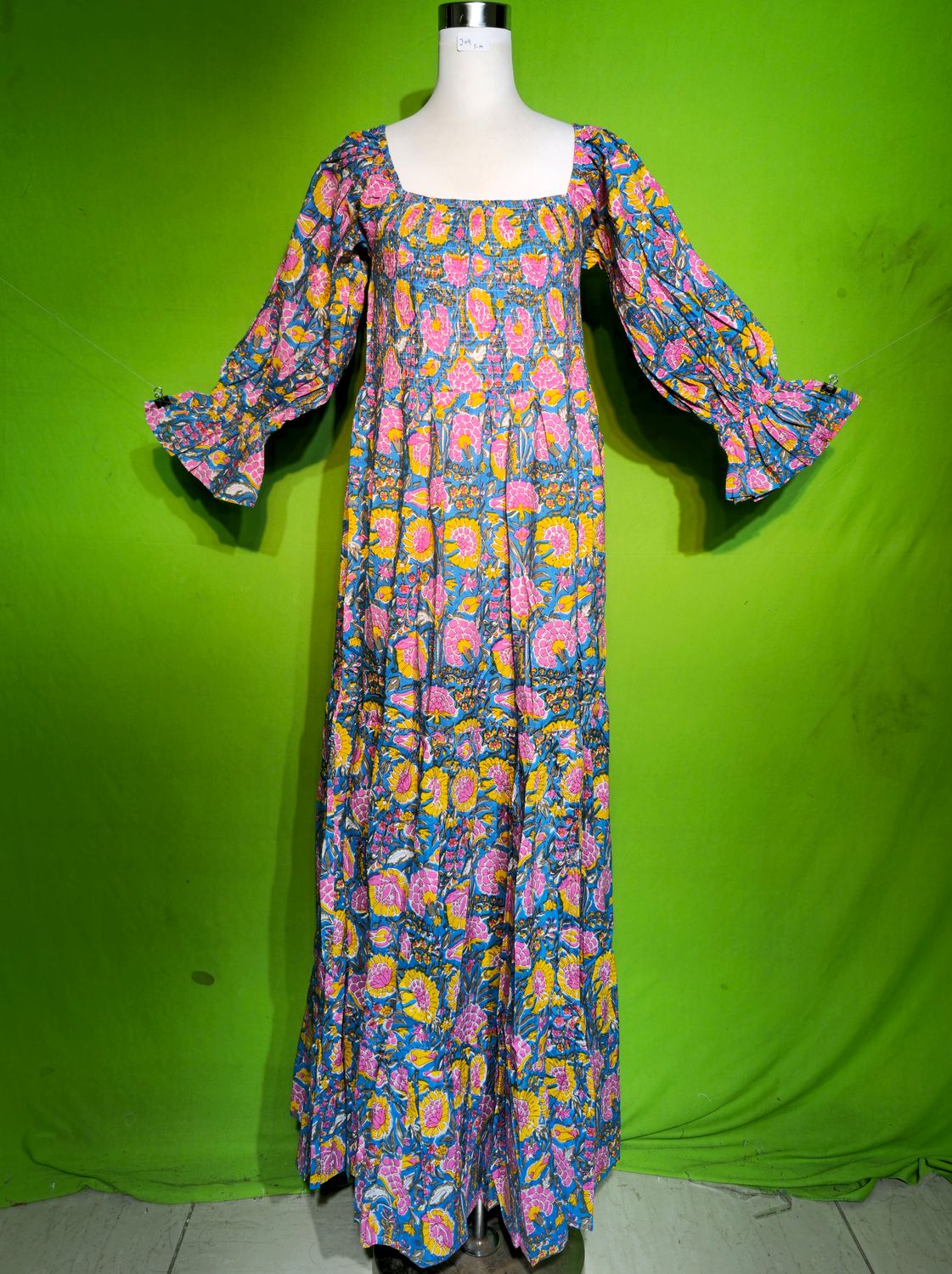 S-M Crystal Sara Dress 100% Cotton 57&quot; Inches Long Jalabiya