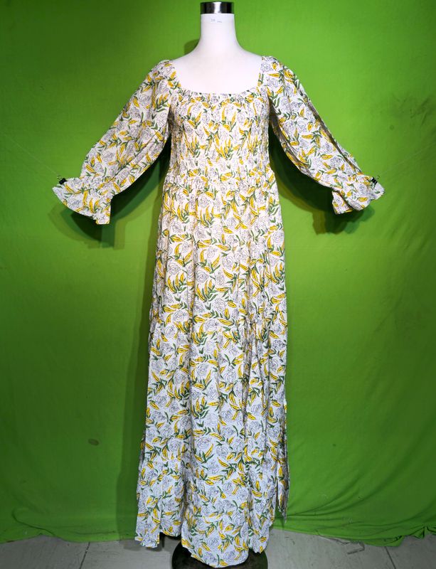 2XL-3XL Crystal Sara Dress 100% Cotton 57&quot; Inches Long Jalabiya