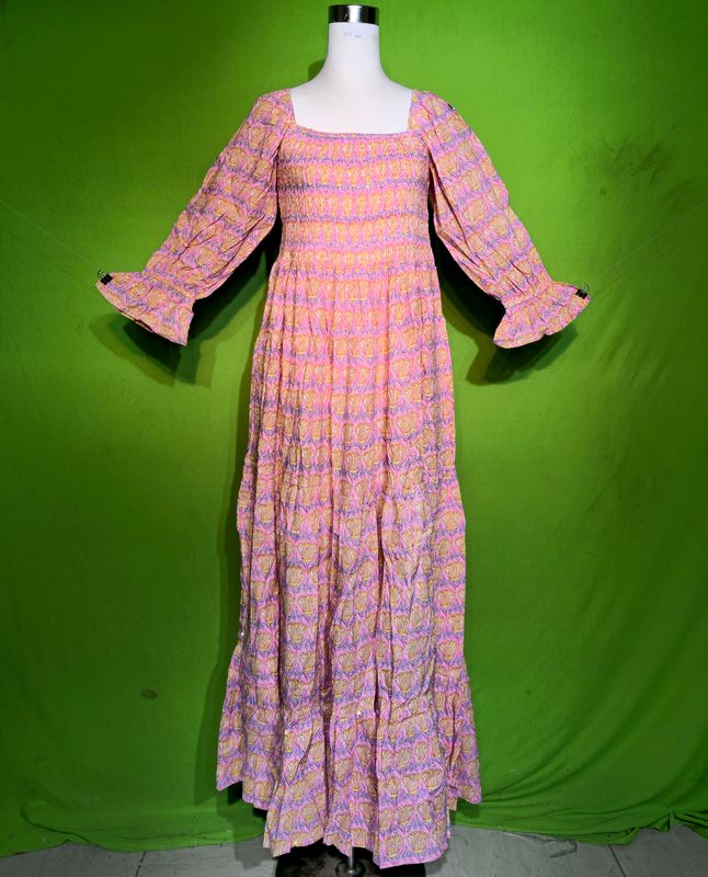 2XL-3XL Crystal Sara Dress 100% Cotton 57&quot; Inches Long Jalabiya