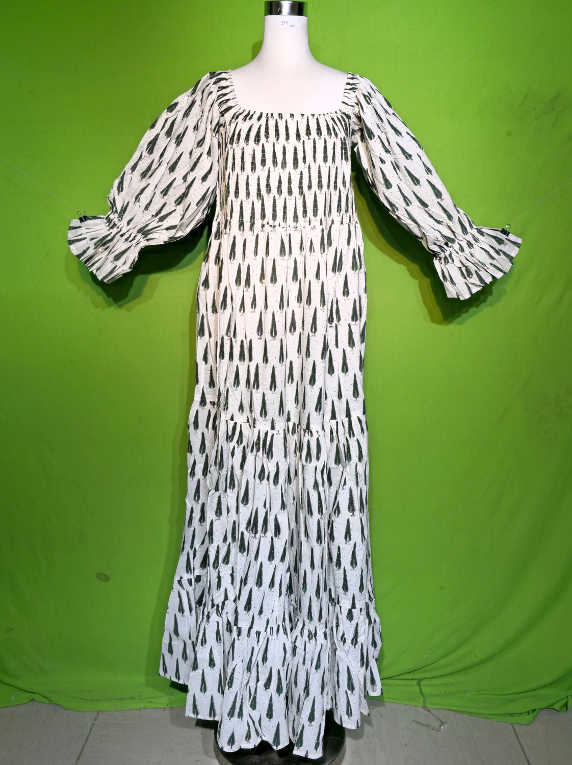 S-M Crystal Sara Dress 100% Cotton 57&quot; Inches Long Jalabiya