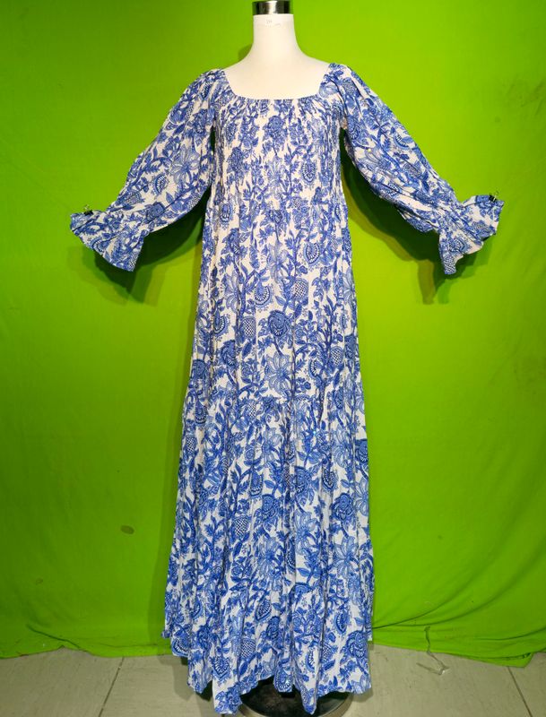 2XL-3XL Crystal Sara Dress 100% Cotton 57&quot; Inches Long Jalabiya