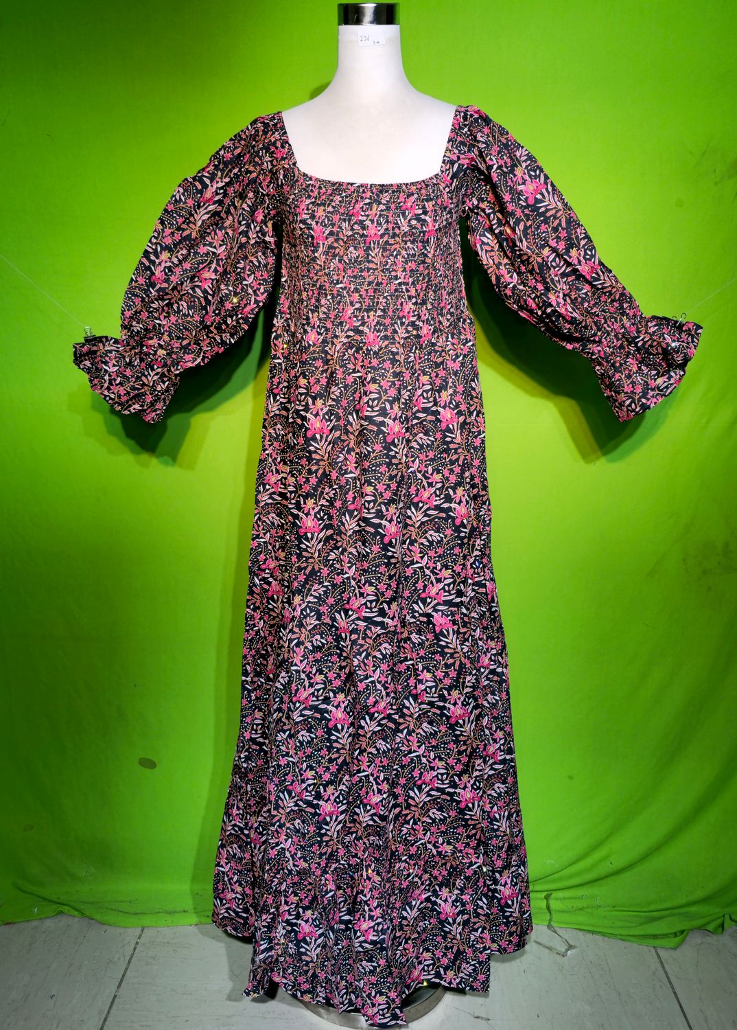S-M Crystal Sara Dress 100% Cotton 57&quot; Inches Long Jalabiya