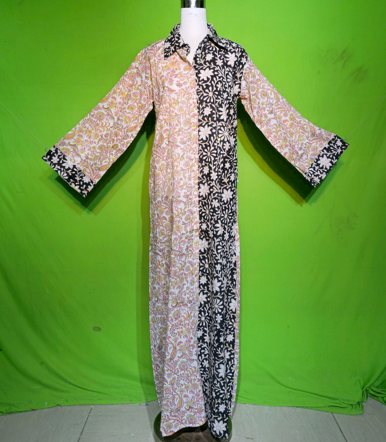 S-M Crystal Singapore Dress 100% Cotton 57&quot; Inches Long Jalabiya